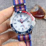 High quality Omega Commanders 007 James Bond Watch Blue Ceramic Bezel Nato Strap